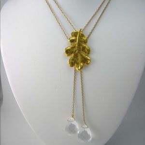 Gold filled convertible leaf necklace